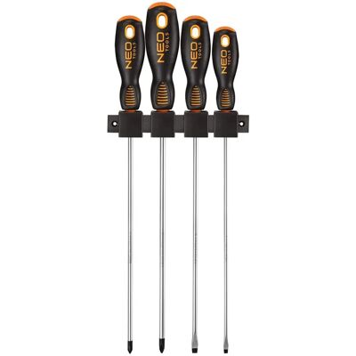 NEO TOOLS Langschraubendreher-Set - 4 Stück - Haltbares S2-Stahl - 25 Jahre Garantie NEO TOOLS Langschraubendreher-Set - 4 Stück - Haltbares S2-Stahl - 25 Jahre Garantie