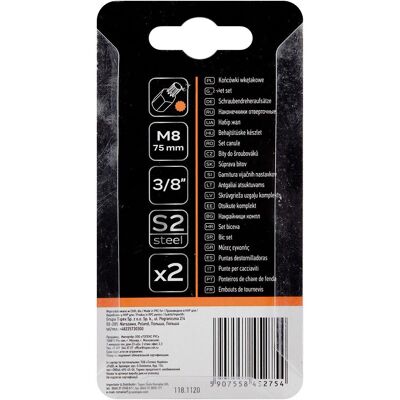 NEO TOOLS Set med 2 bits M8x75mm för skruvar med spår - Bilreparation NEO TOOLS Set med 2 bits M8x75mm för skruvar med spår - Bilreparation