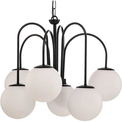 Luminex Cambridge 3195 Lampada a sospensione - 6x60W E14 Nero/Trasparente Luminex Cambridge 3195 Lampada a sospensione - 6x60W E14 Nero/Trasparente