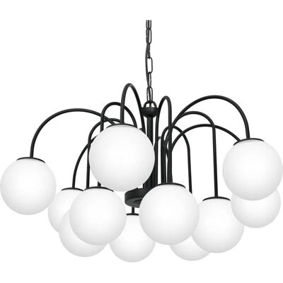 Luminex Cambridge 3196 Suspension - 12x60W E14 Noir/Transparent - Publicité Luminex Cambridge 3196 Suspension - 12x60W E14 Noir/Transparent - Publicité