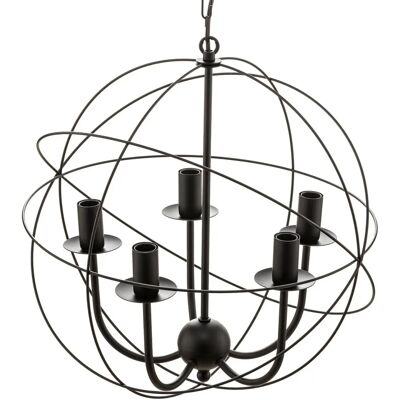 Luminex Globe Lampadario a Sospensione - 5 Luci - Nero - Illuminazione Pendenti Luminex Globe Lampadario a Sospensione - 5 Luci - Nero - Illuminazione Pendenti