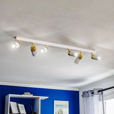 Luminex Reno 5158 Luz de Techo LED - Blanco/Dorado - 6x8W GU10 Luminex Reno 5158 Luz de Techo LED - Blanco/Dorado - 6x8W GU10