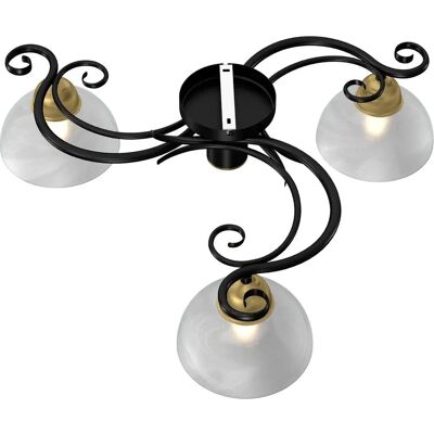 Luminex Aurora 5977 Lampada da Soffitto - Moderna 3x60W E27 Nero/Bianco/Oro Luminex Aurora 5977 Lampada da Soffitto - Moderna 3x60W E27 Nero/Bianco/Oro