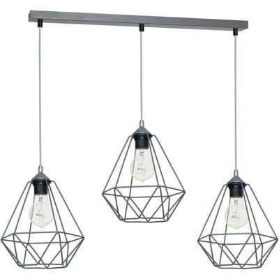 Lampe Suspendue Grise Milagro - 3xE27 - Type de Produit - Publicité Lampe Suspendue Grise Milagro - 3xE27 - Type de Produit - Publicité