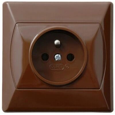 Ospel GP-1AZ/24 Braune Steckdose - socket-outlet Ospel GP-1AZ/24 Braune Steckdose - socket-outlet