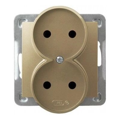 Ospel GP-2YR/m/28 Gold Steckdose - Steckdose Ospel GP-2YR/m/28 Gold Steckdose - Steckdose