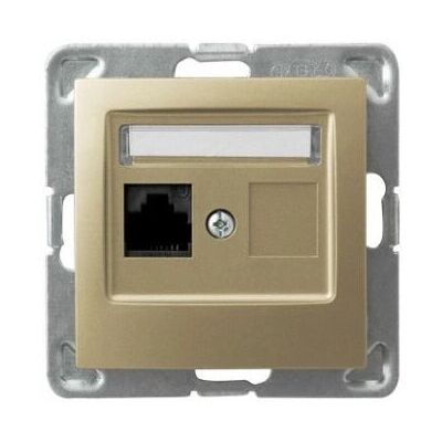 Ospel GPK-1Y/K/m/28 Gold Computersteckdose - Steckdose Ospel GPK-1Y/K/m/28 Gold Computersteckdose - Steckdose