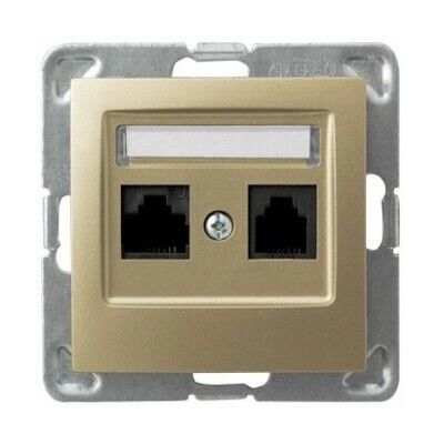 Ospel GPK-2Y/K/m/28 - Doppel-RJ45-Datensteckdose, Gold Ospel GPK-2Y/K/m/28 - Doppel-RJ45-Datensteckdose, Gold