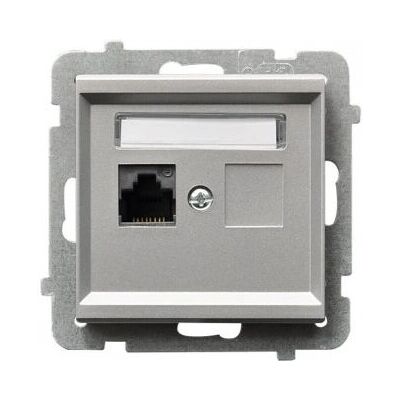 Ospel GPK-1R/K/m/38 Silber Netzsteckdose - Kategorie 5e Ospel GPK-1R/K/m/38 Silber Netzsteckdose - Kategorie 5e