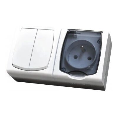 Ospel ZH-NŁ2G/00/d, Taster + Schalter, Weiss Ospel ZH-NŁ2G/00/d, Taster + Schalter, Weiss