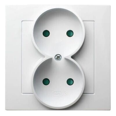 Ospel GP-2GP/00 Steckdose Weiß - Socket Outlet Ospel GP-2GP/00 Steckdose Weiß - Socket Outlet