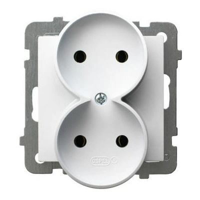 Ospel GP-2GR/m/00 Weiße Steckdose - socket-outlet Ospel GP-2GR/m/00 Weiße Steckdose - socket-outlet