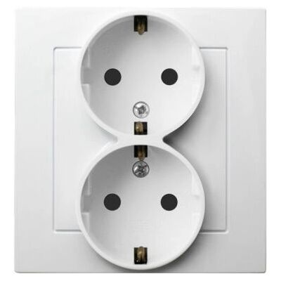Ospel GP-2GS/00 Weiße Steckdose - socket-outlet Ospel GP-2GS/00 Weiße Steckdose - socket-outlet