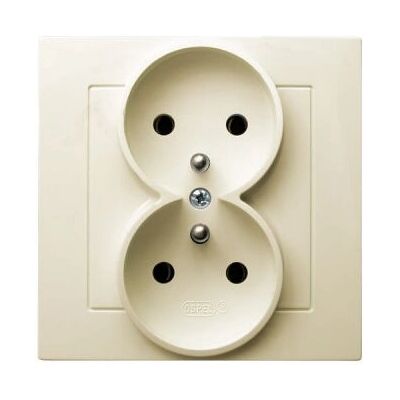 Ospel GP-2GZ/27 Steckdose - IP20, 16A, 84x45x84mm Ospel GP-2GZ/27 Steckdose - IP20, 16A, 84x45x84mm