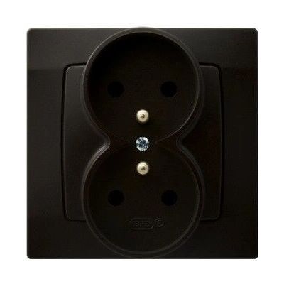 Ospel GP-2SZ/40 Braune Doppelsteckdose mit Erdung - Steckdose Ospel GP-2SZ/40 Braune Doppelsteckdose mit Erdung - Steckdose