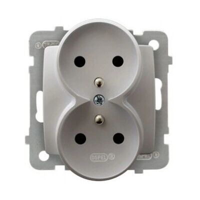 Ospel GP-2SRZ/m/43 Steckdose - IP20, Silber Ospel GP-2SRZ/m/43 Steckdose - IP20, Silber