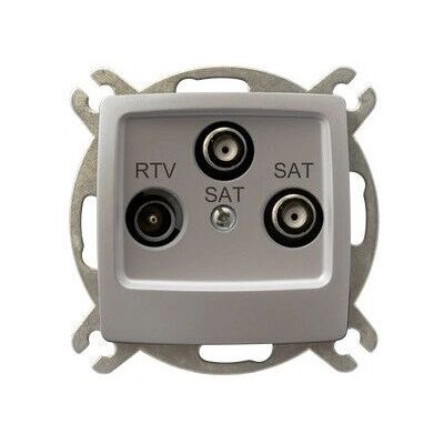 Ospel GPA-S2S/m/43 Silber Wandsteckdose - Satellit Ospel GPA-S2S/m/43 Silber Wandsteckdose - Satellit