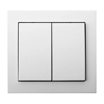 Ospel ŁP-2W/00 Weiß Doppelknopf Wandlichtschalter Ospel ŁP-2W/00 Weiß Doppelknopf Wandlichtschalter