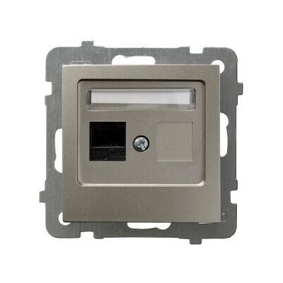 Enchufe Ospel GPK-1G/K/m/45 Acero Satinado - Toma de Datos para Ordenador Enchufe Ospel GPK-1G/K/m/45 Acero Satinado - Toma de Datos para Ordenador
