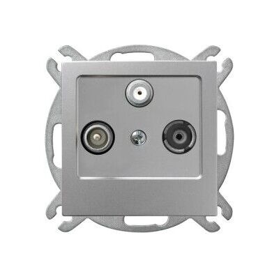 Ospel GPA-GS/m/18 Silber Steckdose - Elektrisches Zubehör Ospel GPA-GS/m/18 Silber Steckdose - Elektrisches Zubehör