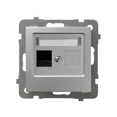 Ospel GPK-1G/K/m/18 Enchufe de Tomacorriente Plata - RJ45 Cat 5e Ospel GPK-1G/K/m/18 Enchufe de Tomacorriente Plata - RJ45 Cat 5e