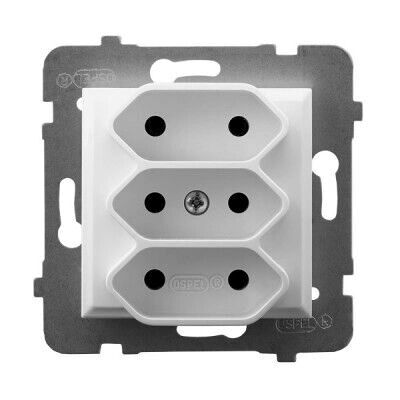 Toma de corriente Ospel GP-3U/m/00 - Blanco Toma de corriente Ospel GP-3U/m/00 - Blanco