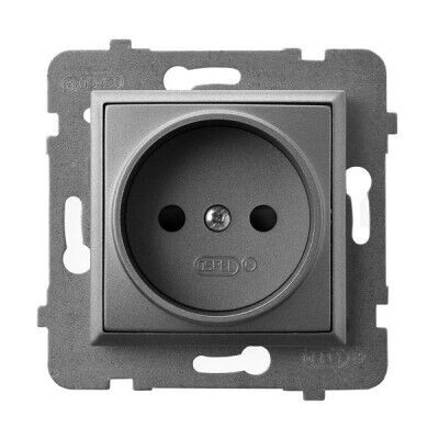 Ospel GP-1U/m/70 Prise électrique - IP20, 16A, Gris Ospel GP-1U/m/70 Prise électrique - IP20, 16A, Gris