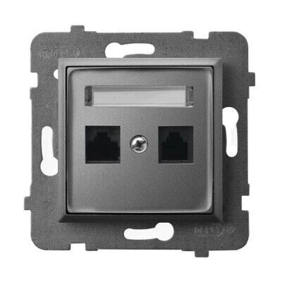 Ospel GPK-2U/K/m/70 Doppelsteckdose - Computer Kategorie 5e MMC - Grau Ospel GPK-2U/K/m/70 Doppelsteckdose - Computer Kategorie 5e MMC - Grau