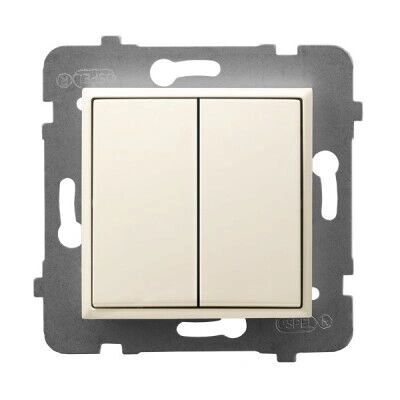 Ospel ŁP-2U/m/27 - Taster + Schalter - Beige - Elektrischer Schalter und Steckdose Ospel ŁP-2U/m/27 - Taster + Schalter - Beige - Elektrischer Schalter und Steckdose