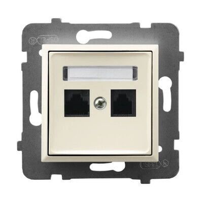 Ospel GPK-2U/K/m/27 Ecru Doppelt RJ45 Steckdose - Socket Outlet Ospel GPK-2U/K/m/27 Ecru Doppelt RJ45 Steckdose - Socket Outlet