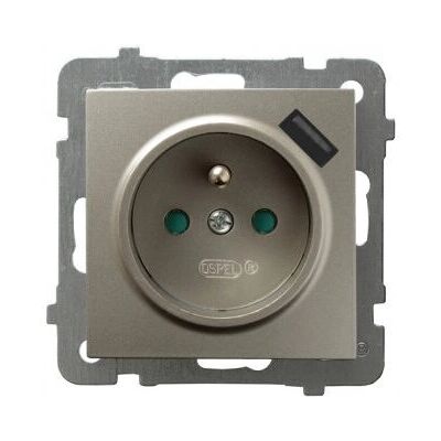 Ospel GP-1GZPUSB/m/45 Enchufe de acero satinado - Enchufe eléctrico Ospel GP-1GZPUSB/m/45 Enchufe de acero satinado - Enchufe eléctrico