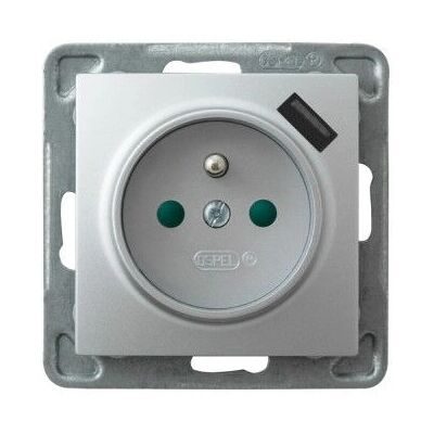 Enchufe USB Plata Ospel - GP-1YZPUSB/m/18 Enchufe USB Plata Ospel - GP-1YZPUSB/m/18