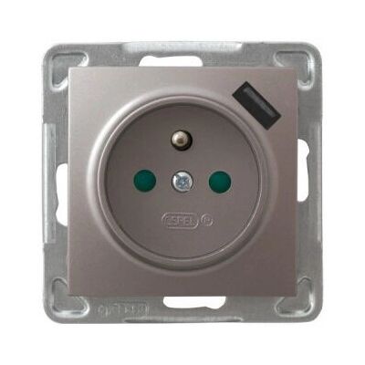 Enchufe USB Titan Ospel - Individual con Tierra y Tapa - 230V 16A Enchufe USB Titan Ospel - Individual con Tierra y Tapa - 230V 16A
