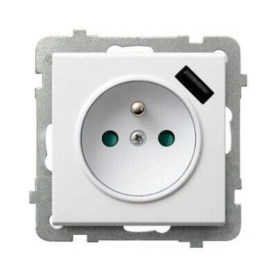 Ospel GP-1RZPUSB/m/00 - Presa con USB, Bianco Ospel GP-1RZPUSB/m/00 - Presa con USB, Bianco