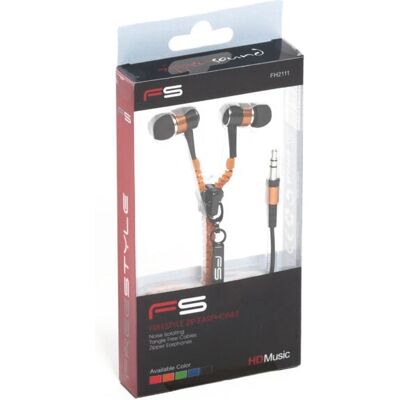 Casque intra-auriculaire Freestyle Omega Orange - Filaire avec micro - Publicité Casque intra-auriculaire Freestyle Omega Orange - Filaire avec micro - Publicité
