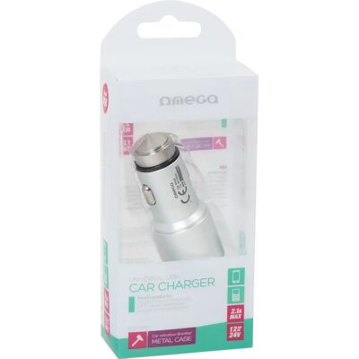 Încărcător de mobil Omega OUCC2MS - 2 USB, Alb Încărcător de mobil Omega OUCC2MS - 2 USB, Alb