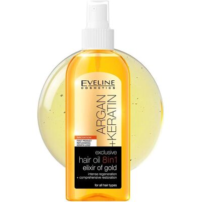 Eveline Cosmetics Argan Keratin Vlasy Olej - 8 v 1 - Typ vlasů Eveline Cosmetics Argan Keratin Vlasy Olej - 8 v 1 - Typ vlasů
