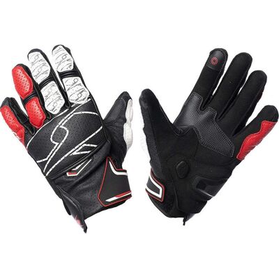 Guanti Moto in Pelle Spyke - Short - Nero/Bianco/Rosso - M Guanti Moto in Pelle Spyke - Short - Nero/Bianco/Rosso - M
