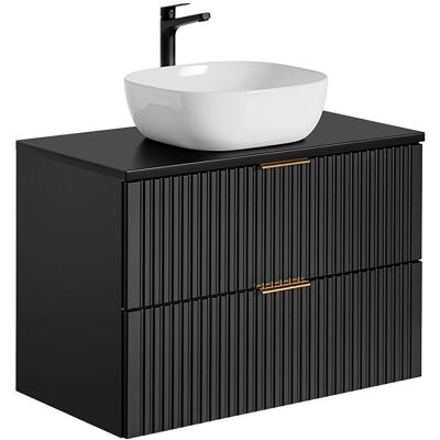 Comad Czarny wiszący mebel łazienkowy z umywalką Comad Czarny wiszący mebel łazienkowy z umywalką