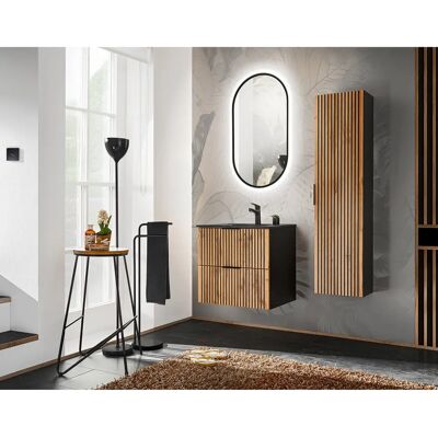 Petits Meubles Gaia Drewno Czarny 60cm Wiszący Stolik do Makijażu - Stolik do Makijażu Petits Meubles Gaia Drewno Czarny 60cm Wiszący Stolik do Makijażu - Stolik do Makijażu
