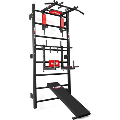 K-Sport Schwedische Leiter mit Klimmzugstange, Dip-Station und Sit-Up-Bank K-Sport Schwedische Leiter mit Klimmzugstange, Dip-Station und Sit-Up-Bank