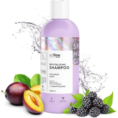 So!Flow Anche!Flow - Shampoo rivitalizzante per capelli colorati, prugna, mora, 400ml So!Flow Anche!Flow - Shampoo rivitalizzante per capelli colorati, prugna, mora, 400ml