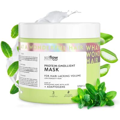 Masca de păr So!Flow cu mentă și aloe vera pentru păr cu porozitate scăzută Masca de păr So!Flow cu mentă și aloe vera pentru păr cu porozitate scăzută