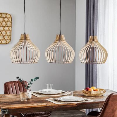Temar Naturalne Drewniane 3-światłowe Lampa wisząca Temar Naturalne Drewniane 3-światłowe Lampa wisząca