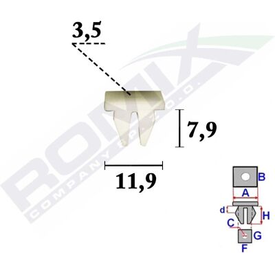 Clipe para estofados ROMIX - ROM C70347 Clipe para estofados ROMIX - ROM C70347