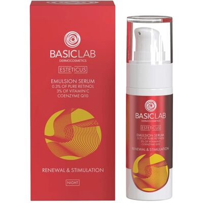 BasicLab Esteticus Emulsion Renewal and Stimulation Serum - Retinol, Vitamin C & Coenzyme Q10 BasicLab Esteticus Emulsion Renewal and Stimulation Serum - Retinol, Vitamin C & Coenzyme Q10