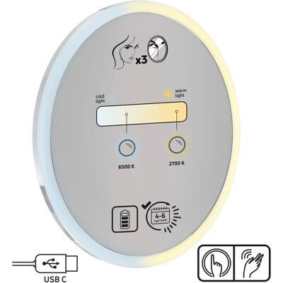 Deante Modell - Magnetischer Kosmetikspiegel - LED-Hintergrundbeleuchtung Deante Modell - Magnetischer Kosmetikspiegel - LED-Hintergrundbeleuchtung