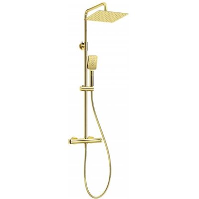 Deante Rain Shower - Duschsystem mit Thermostat, Goldene Oberfläche Deante Rain Shower - Duschsystem mit Thermostat, Goldene Oberfläche