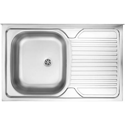 Deante 1-Becken Stahlspüle Mit Abtropfbereich Links - Überlaufsystem Deante 1-Becken Stahlspüle Mit Abtropfbereich Links - Überlaufsystem