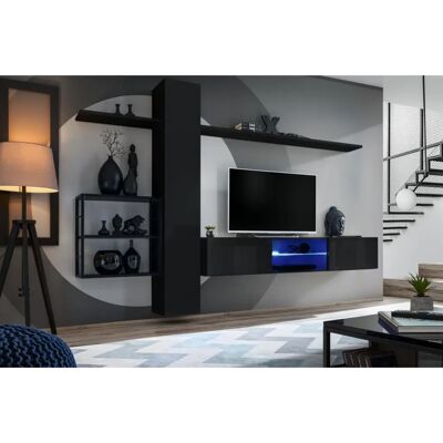 Switch - Met V - Czarny - 270x40x180 cm - TV furniture set Switch - Met V - Czarny - 270x40x180 cm - TV furniture set